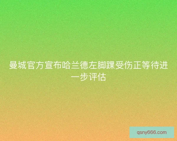 曼城官方宣布哈兰德左脚踝受伤正等待进一步评估
